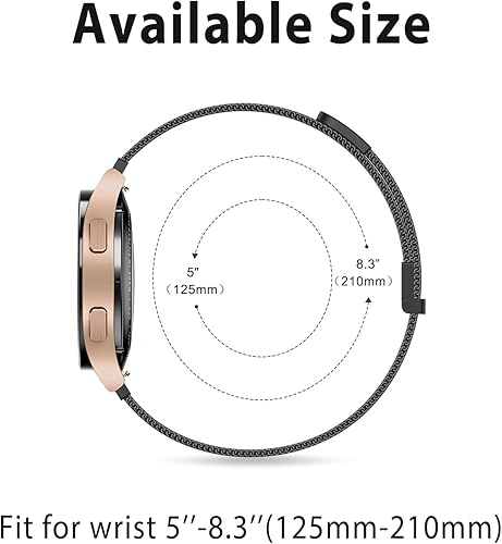 Miniatura 8 de Meliya Correas de reloj de metal, correa de reloj de liberación rápida de 0.787 pulgadas y 0.866 pulgadas, correa de repuesto de malla de acero
