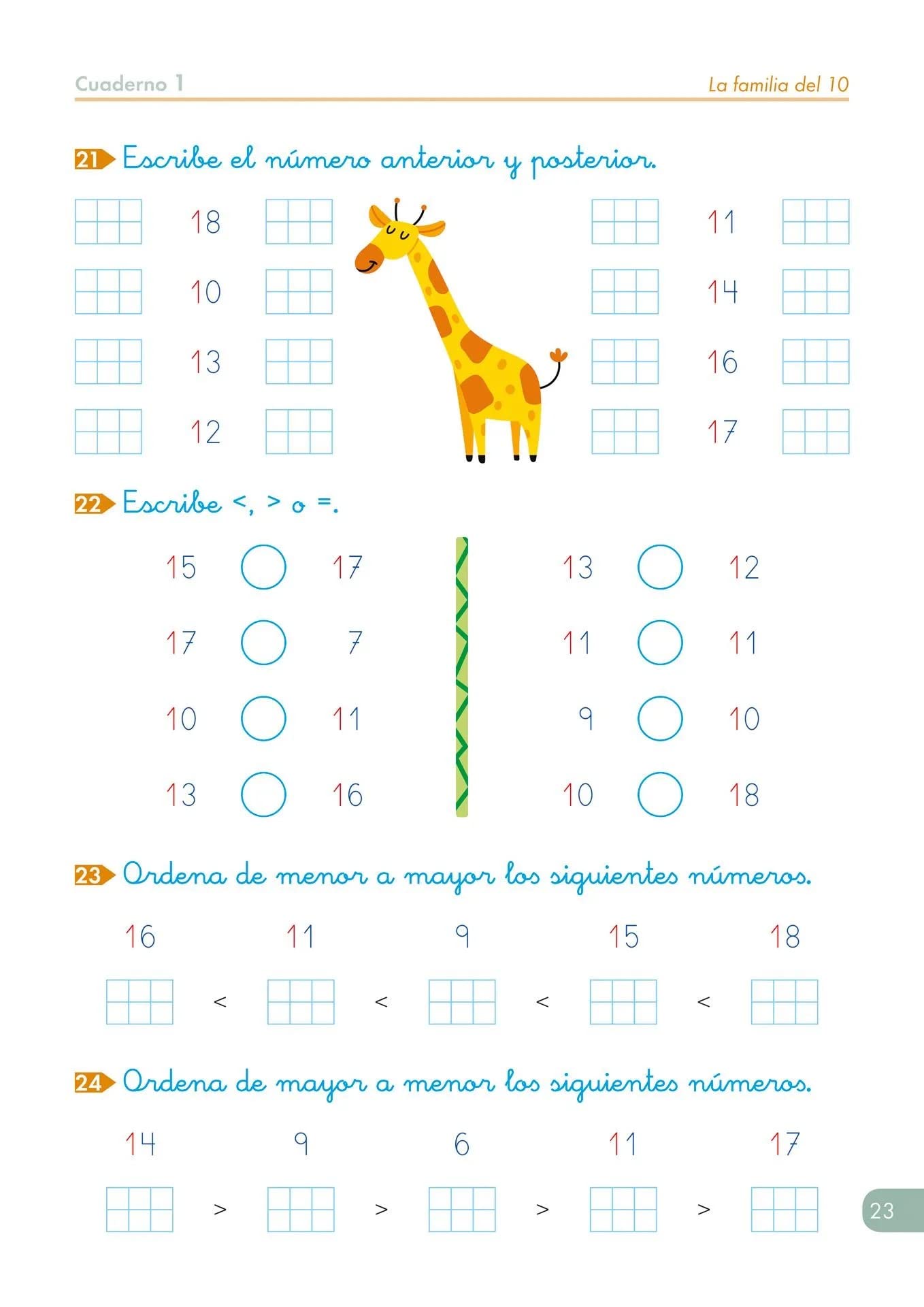MATEMATICAS 1 PRIMARIA | Matemáticas Comprensivas 1 | Editorial Geu 1 Primaria | Cuaderno De Verano 1 Primaria | Cuaderno De Refuerzo De Matemáticas - Números 1 - Números Hasta El 29 GEU Editorial