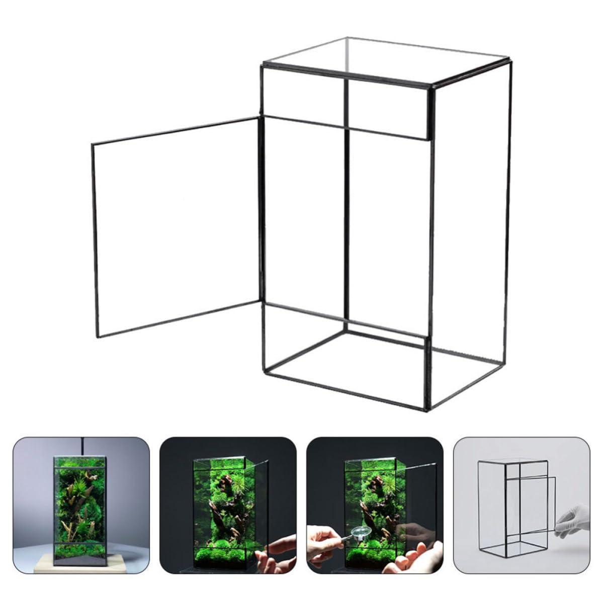 Glas Terrarium aus Glas und Zinn Stabiles Mikro Landschafts Pflanzgefäß für Tischdekoration Kreative Kleine Glasvase für Wohnzimmer und Büro
