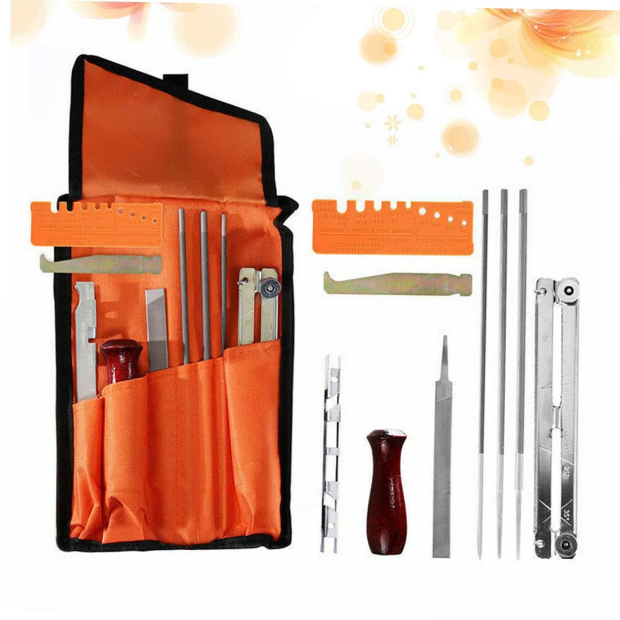 BESPORTBLE 10pezzi Kit Di Affilatura Per Motosega Per Affilare Catena Motosega Kit Di Utensili Per Affilatura Catena Durevole in Metallo
