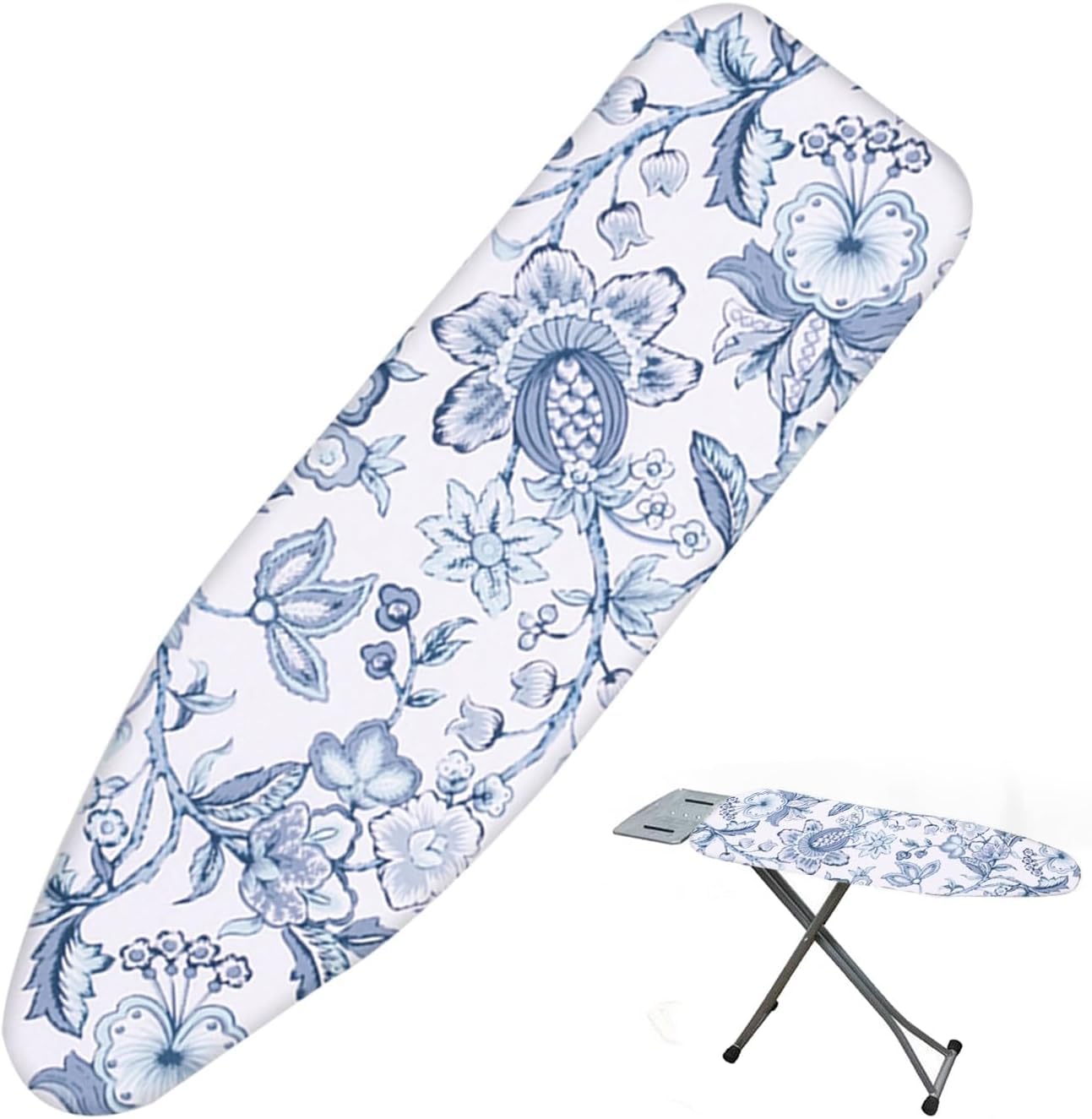 Funda grande para tabla de planchar con acolchado, algodón resistente a las quemaduras, borde elástico para tablas estándar, plancha de vapor, 120 x 40 cm