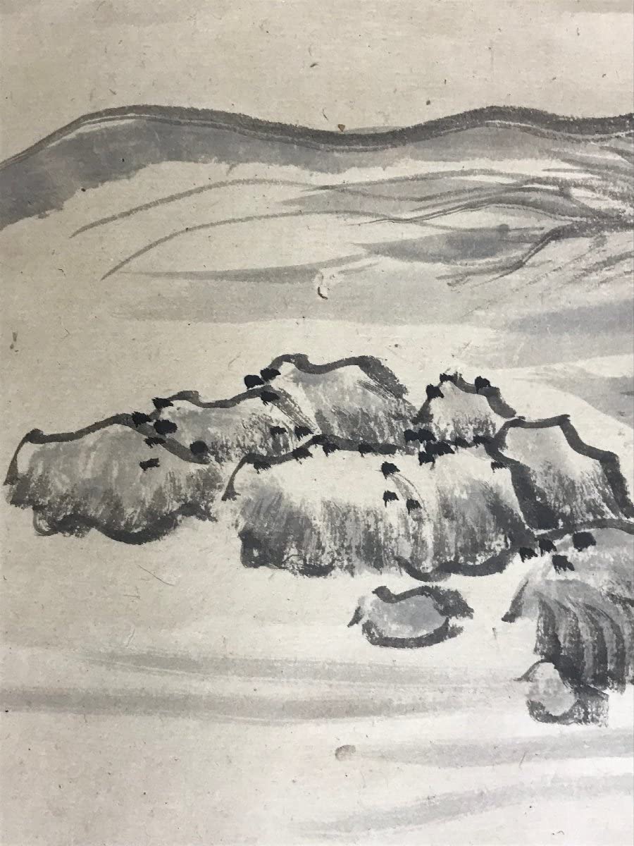 Amazon.co.jp: BP-455 福田半香 福田佶 在銘 掛軸 肉筆 山水図 風景画  