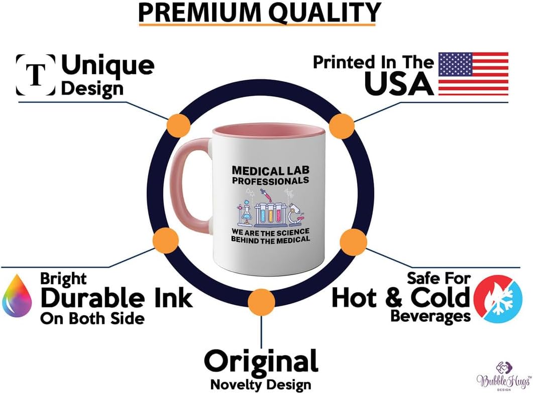 Med Laboratory Professionals 2Tone Mug 11oz Pink -Med Laboratory Professionals B - Doctor Pharmacist Nurse Pediatrician Lab Scientist Lab Assistant Biologist Microbiology