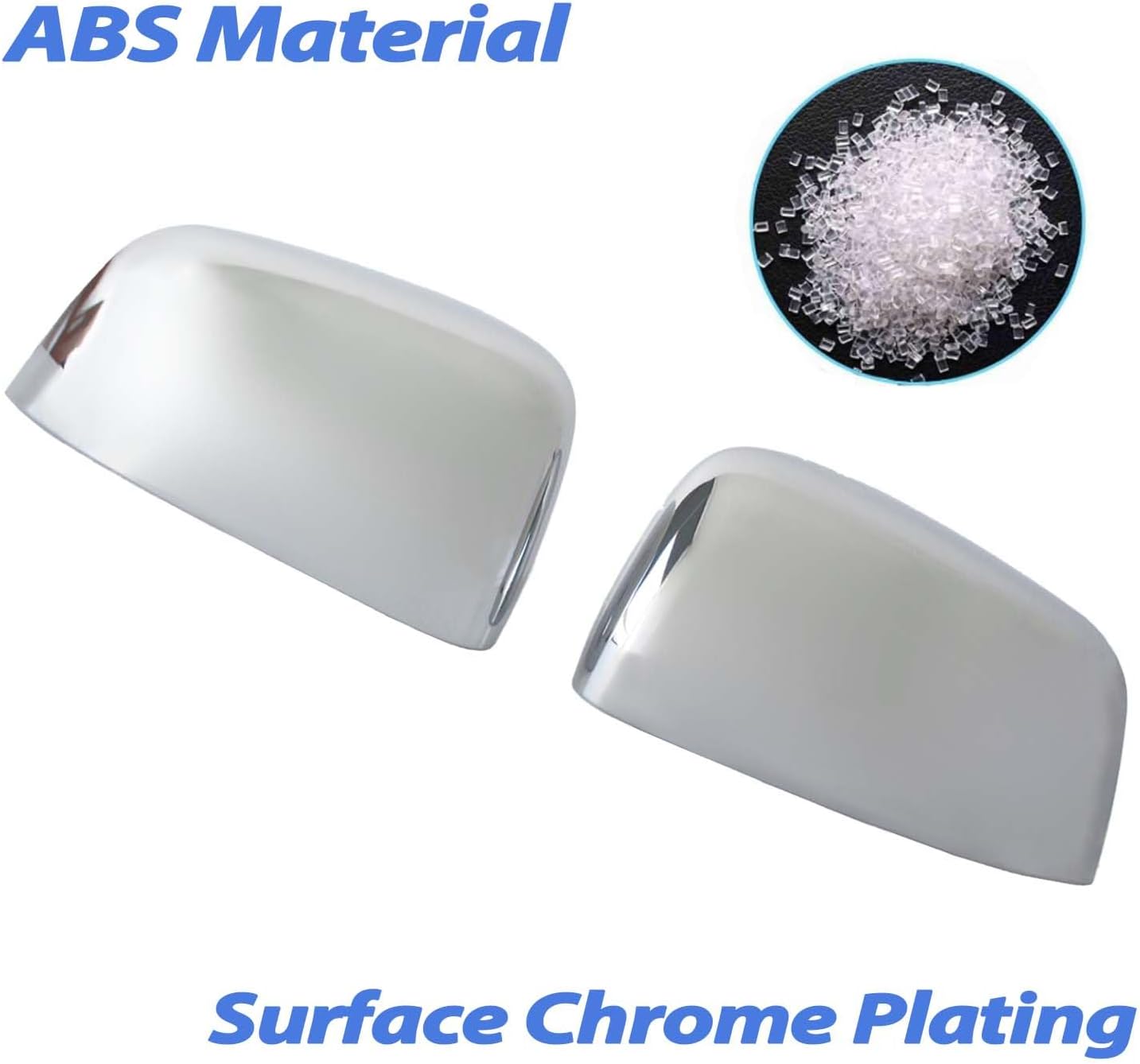 AUCERAMIC Chrome Mirror Cover Caps Fit for 2011-2021 Jeep Grand Cherokee for 2022 Jeep Grand Cherokee WK for 2011-2024 Dodge Durango Side View Mirror Back Cover Cap