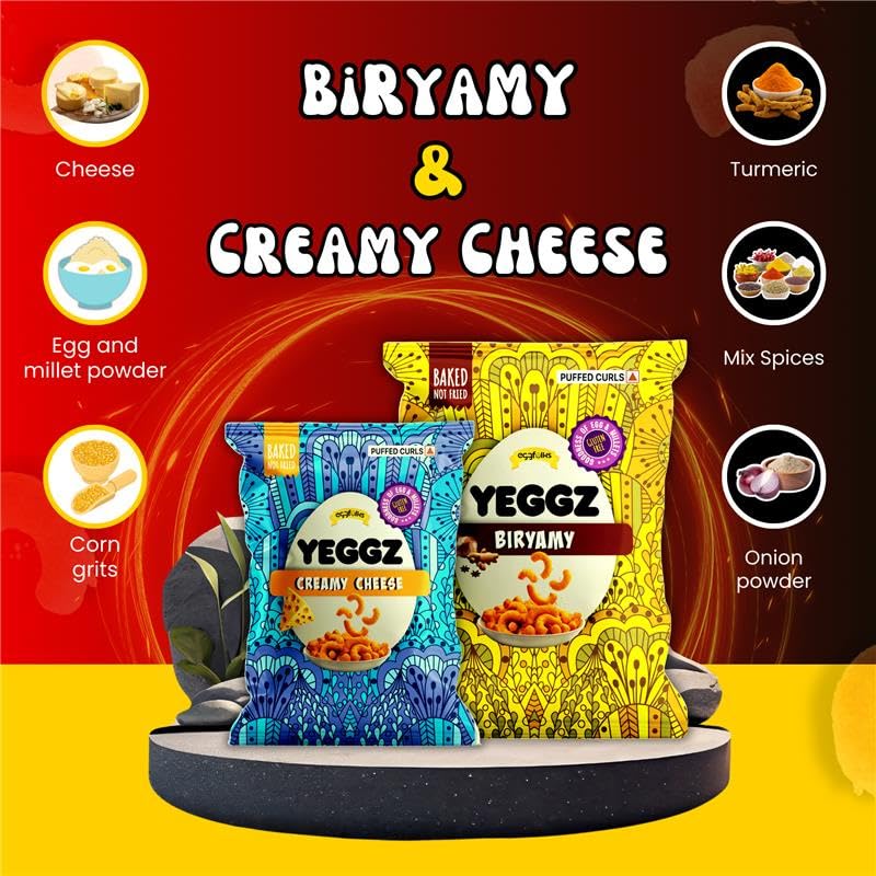 YEGGZ T20 Mania Puffed Curls – Pack of 6 | Crispy Baked Snacks | Korean Spice, Creamy Cheese, Biryamy, Tomatina, Pineapple Jalapeno & Thai Chi 4