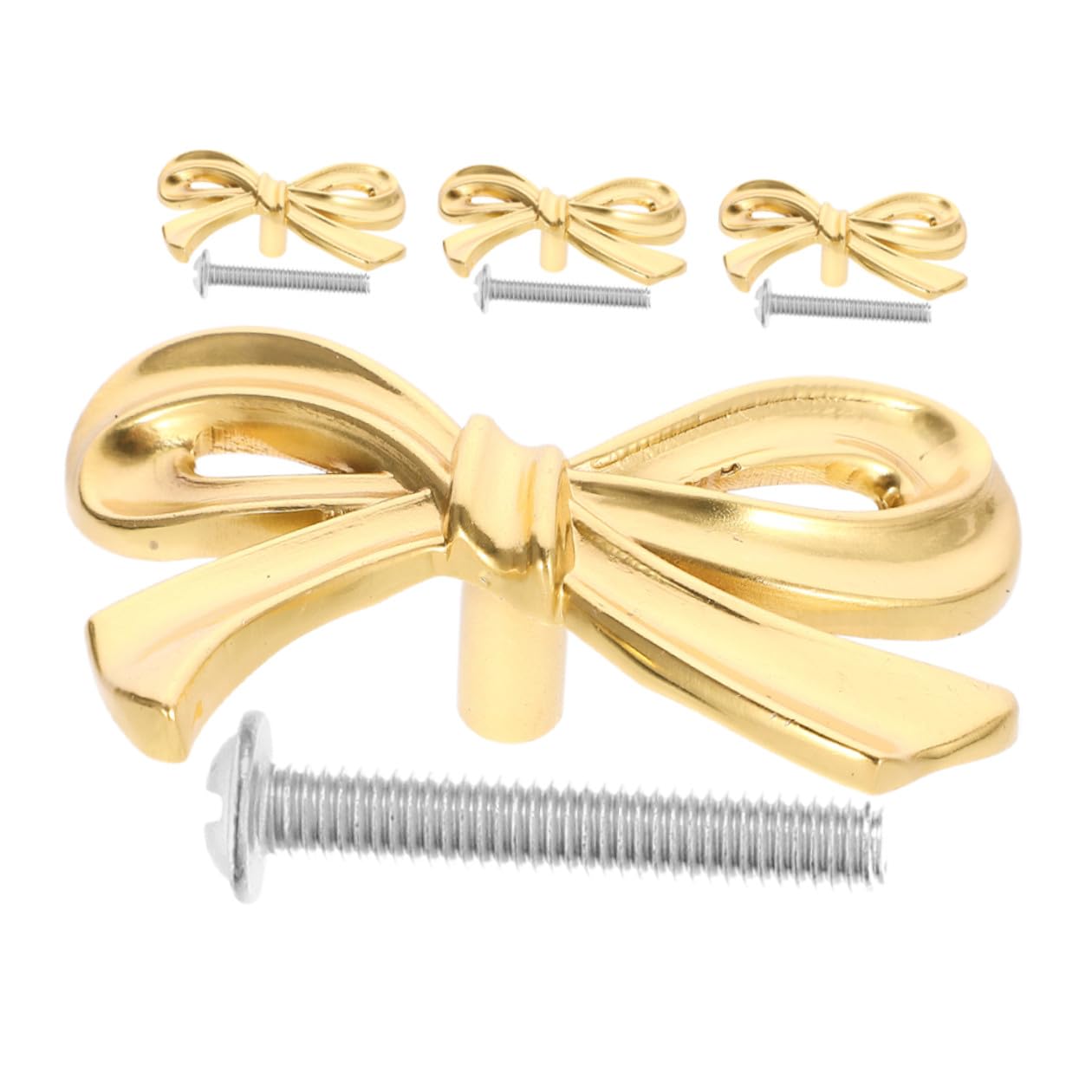 Boutons de tiroir en laiton doré en forme de nœud pour meubles et placards - 4 pièces