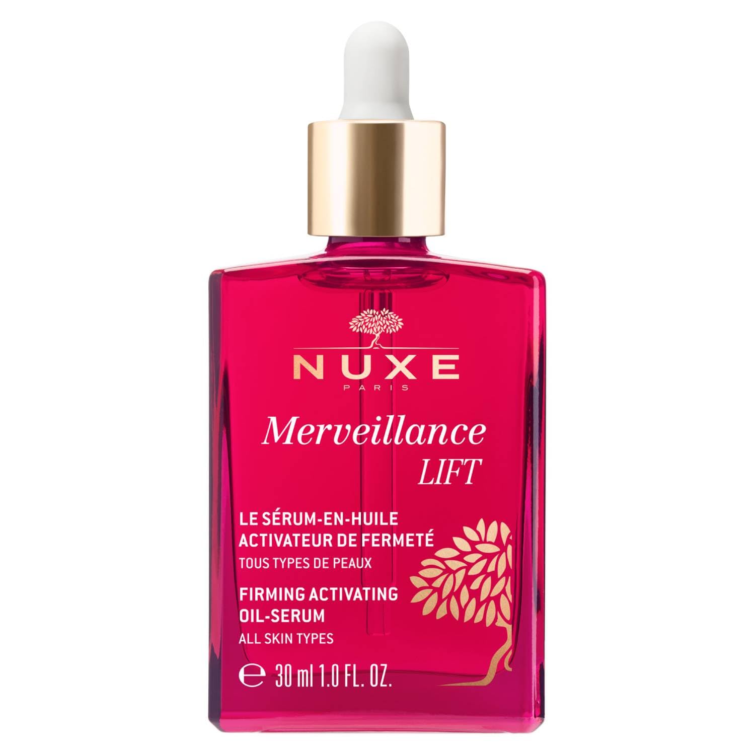 Nuxe Merveillance Lift Firming Activating Oil-Serum 30ml, Anti Ageing Face Serum, With Micro-Algae Oil to Smooth & Tone Skin, Lightweight Non-Greasy Texture, Vegan Formula