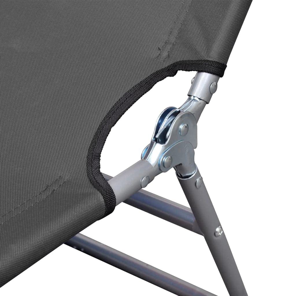 vidaXL Chaise Longue Pliable et Coussin de tête Dossier réglable Gris