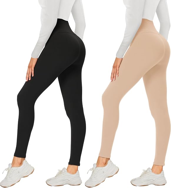 AMIYOYO Legginsy damskie z wysokim stanem, nieprzejrzyste, elastyczne, wyszczuplające brzuch, miękkie spodnie sportowe do jogi, fitnessu, aktywności na świeżym powietrzu i w czasie wolnym