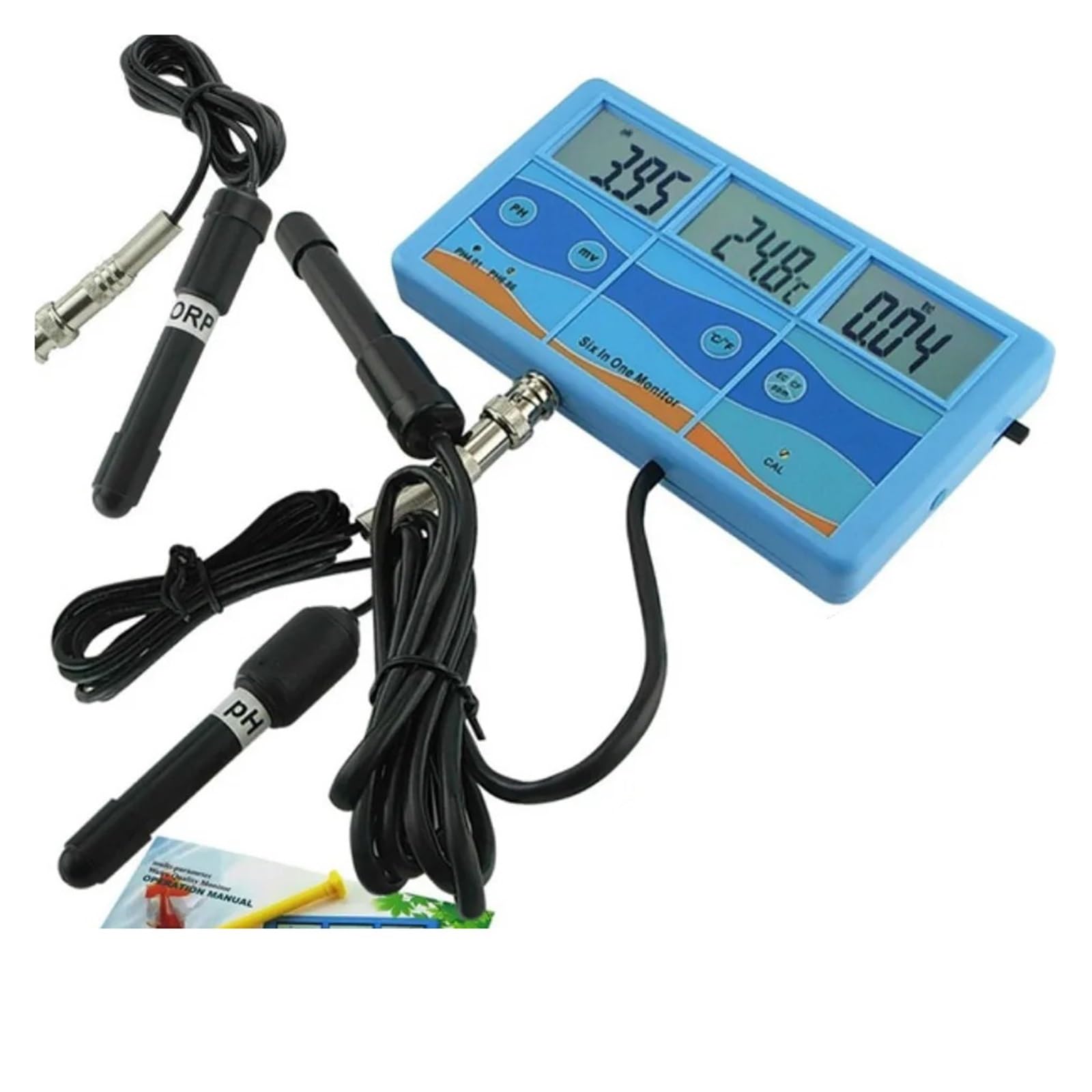Testeur Multifonction 6 en 1 ORP MV PH CF EC TDS Ppm, Moniteur de qualité de l'eau, PHT-027