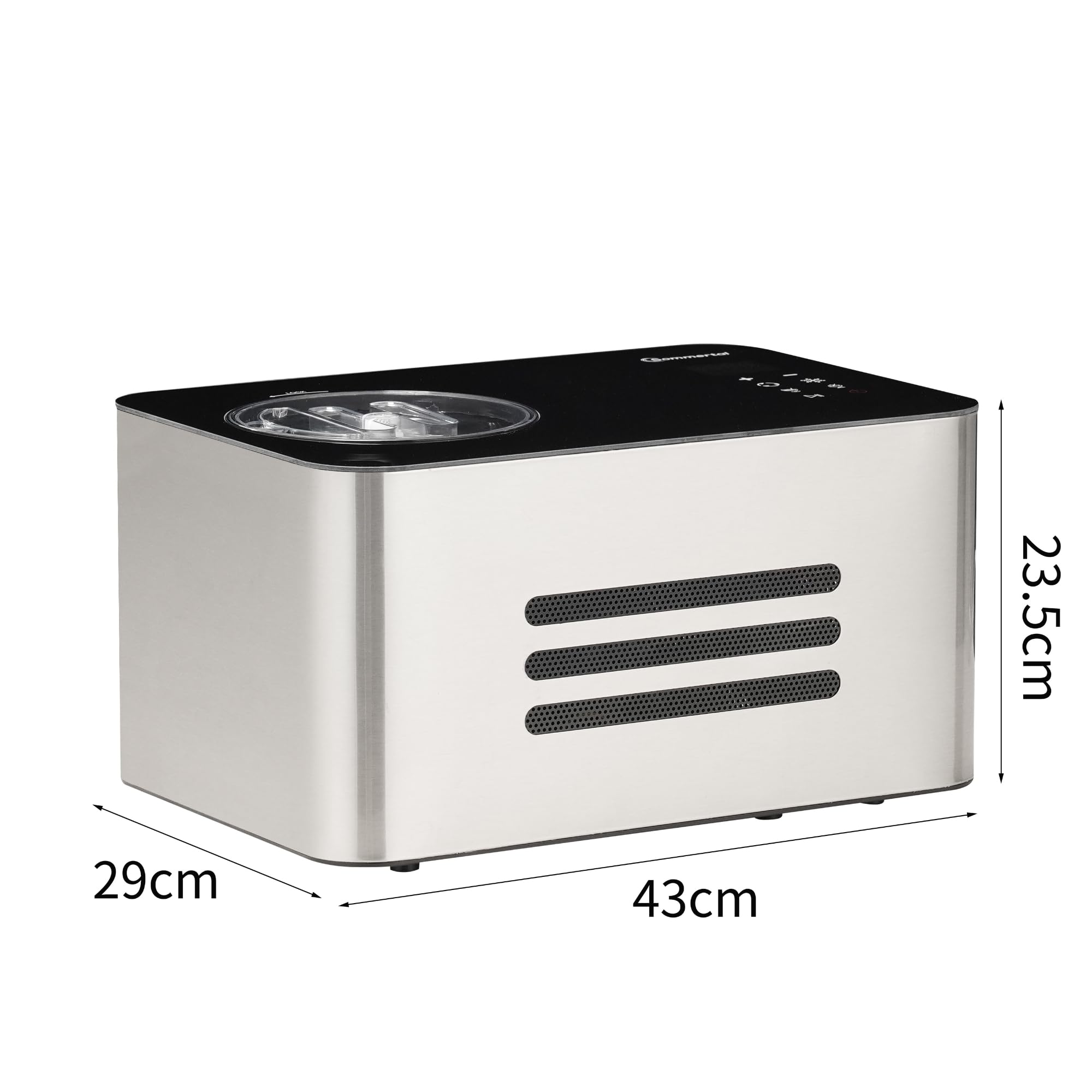 Sommertal ICE1500, Eismaschine mit Kompressor bis -36 °C, 1,5 L Edelstahl, Touchdisplay, 150 W stromsparend, für Sorbet, Milch-Eis und Frozenjoghurt, inkl. Portionierer, BPA-frei
