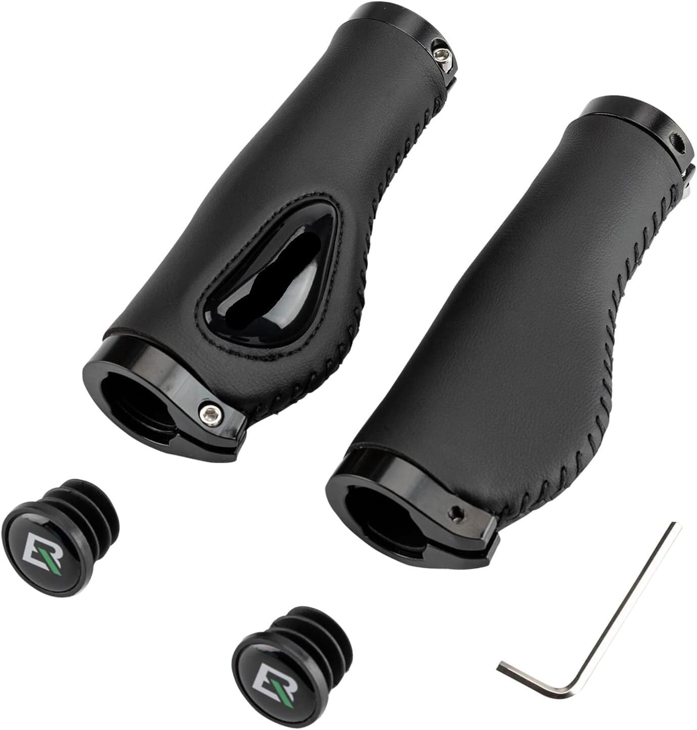 OTENG Gummibike Fahrrad. Lenkergriffe Mountainbike Lenkergriffe Fahrradgriffe Ergonomische Griffgriffe Lock-On Griffe for 22,2mm MTB, Rennrad, Trekkingrad, E-Bike, Citybike, Faltrad(Black)