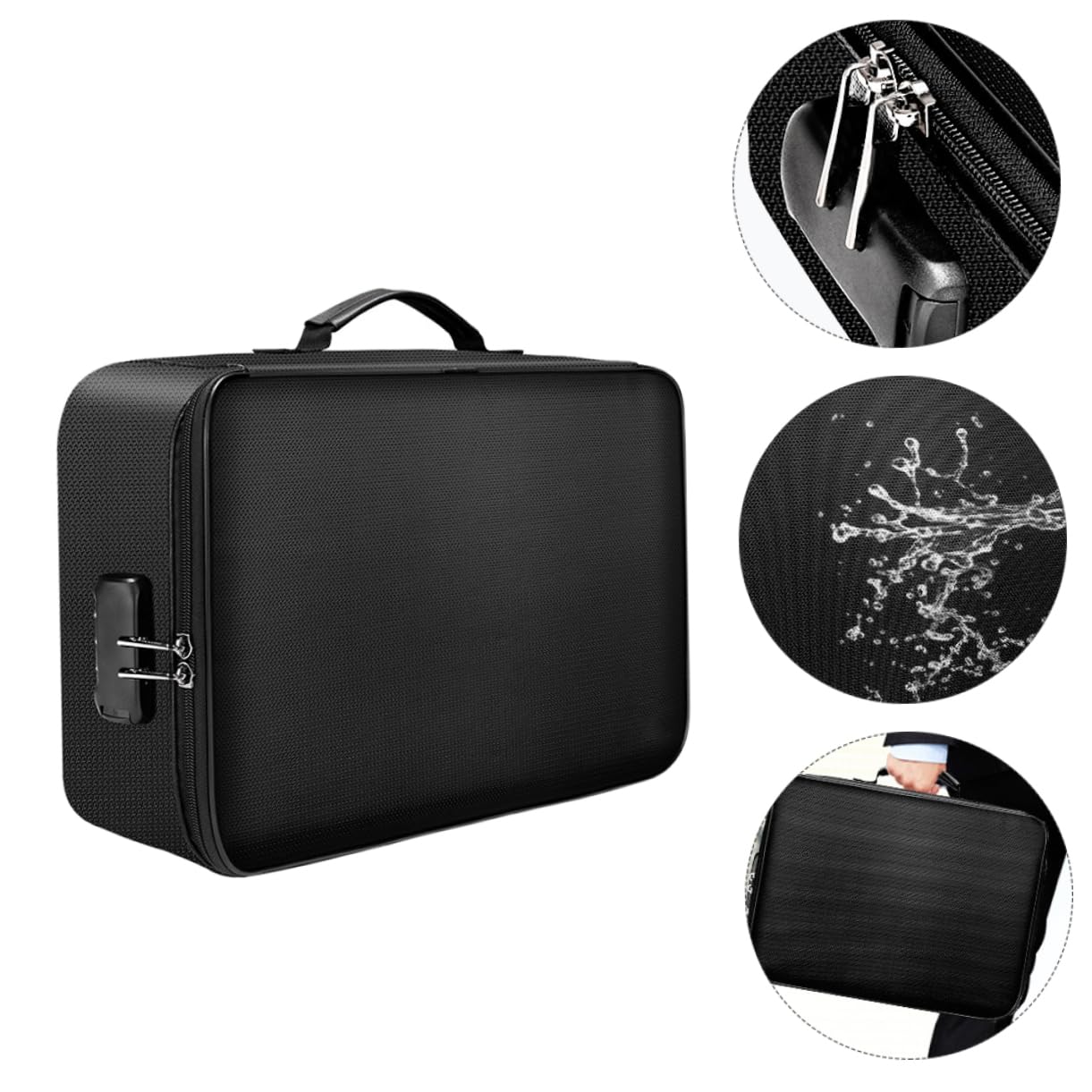 GALPADA Borsa Porta Documenti Ignifuga e Fibra di Silicone Zip, Grande Capacità, Portatile per Ufficio e Casa