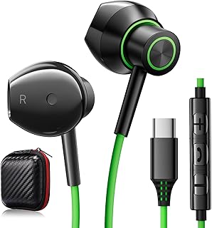 USB C Headphones for Samsung S22 S23 Ultra S21 S20 A54 A53 A34 5G, Type C Headphones Magnetic Wired Earbuds In Ear Headphones USB C Earphones with Mic for Pixel 7a 7 Pro OnePlus 11 Nord 3 iPad Air 5