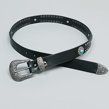 Amazon | [Lamerry] スタッズベルト アメカジ ターコイズ ウエスタン