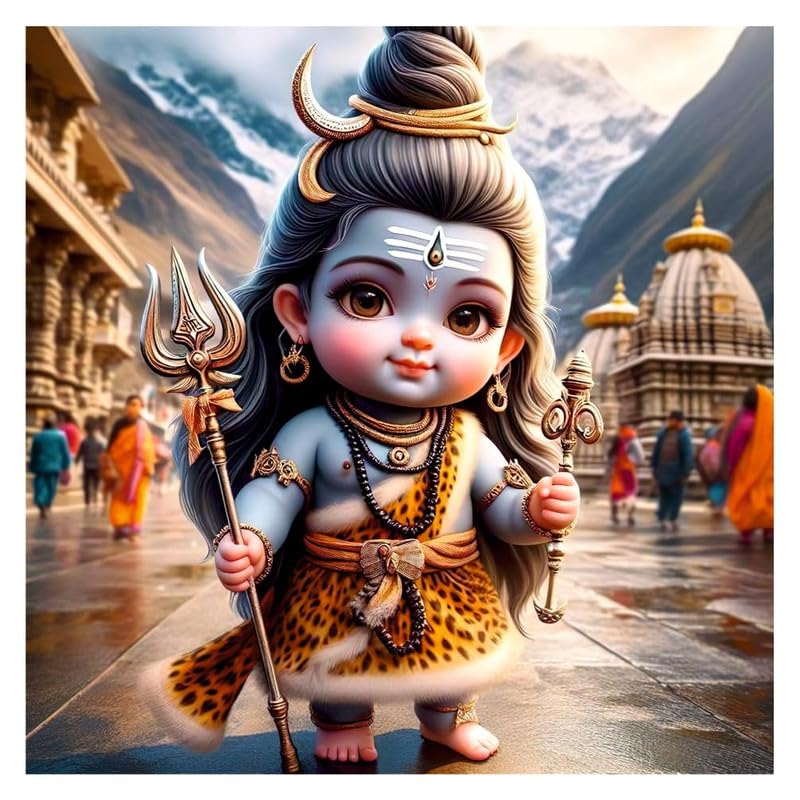 Image of British Terminal Cute little Bal Gopal Baby God Krishna| Kanha Ji | Laddu Lord Makhan Chor Painting Religious Poster for Pregnant Women for wall (matt thin vinyl,sticker,multicolor,unframed)| bj354