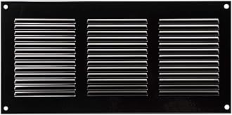 EUROPLAST 300 x 150 mm Ventilation Grille - Black Exhaust Air Grille with Insect Protection Exhaust Air Supply Air Metal Grille