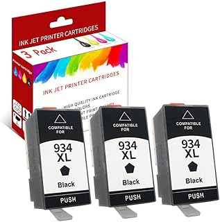 Wiprint 934 Balck Compatible for HP 934 934 XL 934XL BK Ink Cartridges for HP OfficeJet 6220 6800 6812 6815 6820 6822 6825, OfficeJet Pro 6230 6830 6835 6836 Printer Cartridge for HP-934XL (3 Black)