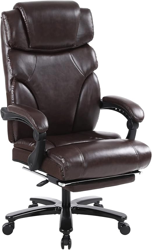 KCREAM Big and Tall Executive Office Chair 400lb Ergonomic Leather