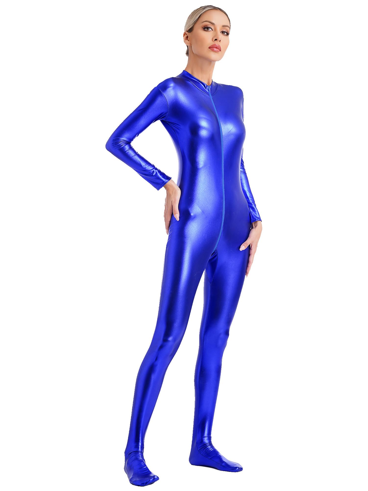 Alvivi Mujer Body Ajustado Manga Larga Monos Completos de Gimnasia Ritmica Leotardo de Patinaje Artistica Maillot de Danza Ballet Jumpsuit Bodysuit