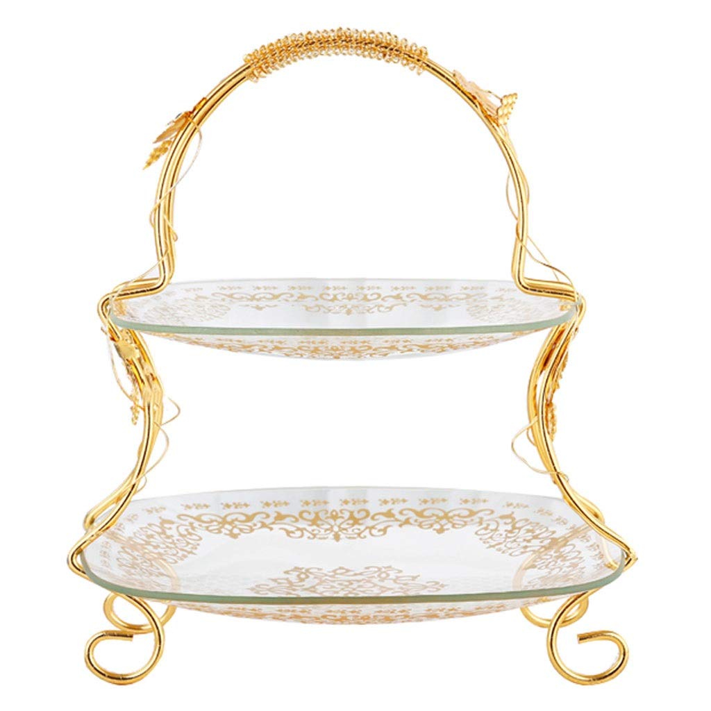 Corbeille De Fruits pour La Cuisine Assiette De Fruits Européenne Créative Personnalité Assiette De Fruits en Verre Double Table De Salon Hôtel Plat De Bonbons Bol De Fruits/Bols De Fruits