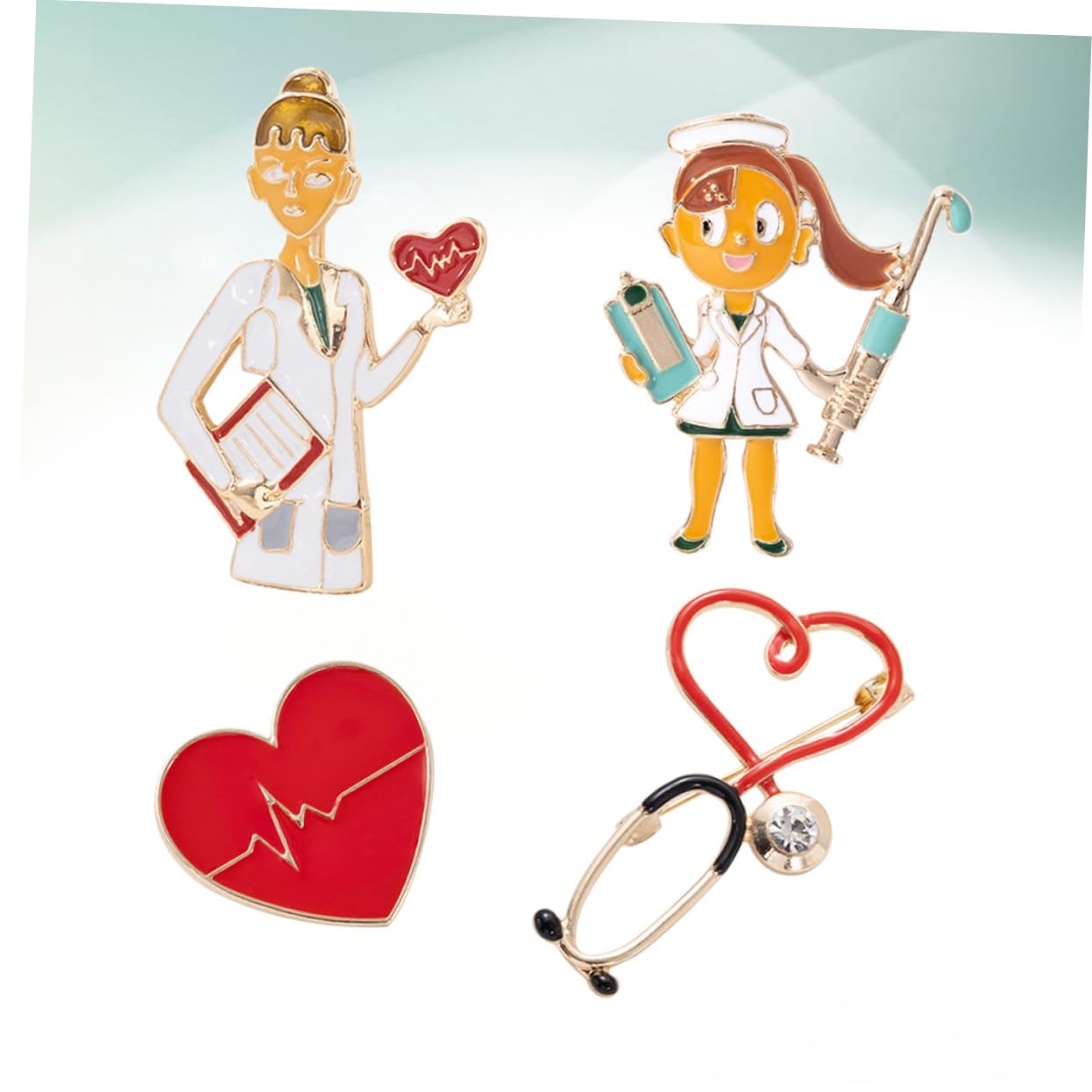 3 Sätze trachtenbrosche for women Anzug Brosche Anstecknadel Herzkragenbroschen kreative Brosche Party-Brosche Kleidung Stift Schmuck Krankenschwester Abzeichen