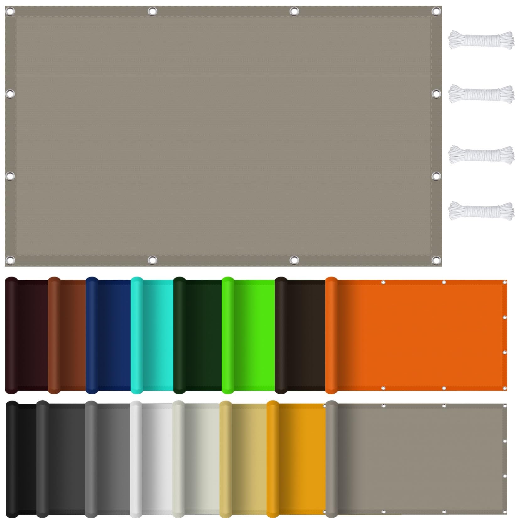 Voile d'ombrage de jardin imperméable auvent polyester PES 5x9 rectangulaire extérieur kaki
