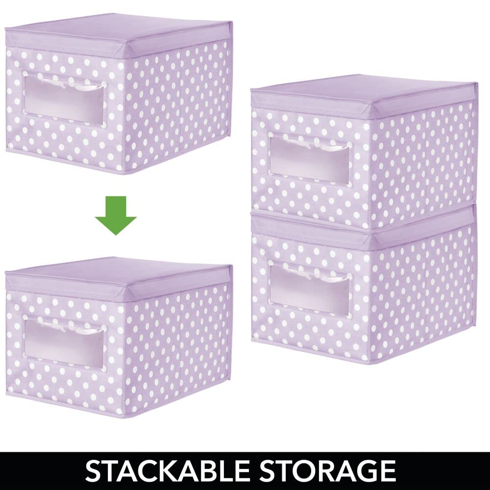 mDesign Set di 6 contenitori in tessuto – Scatola impilabile per riporre vestiti o scarpe – Viola