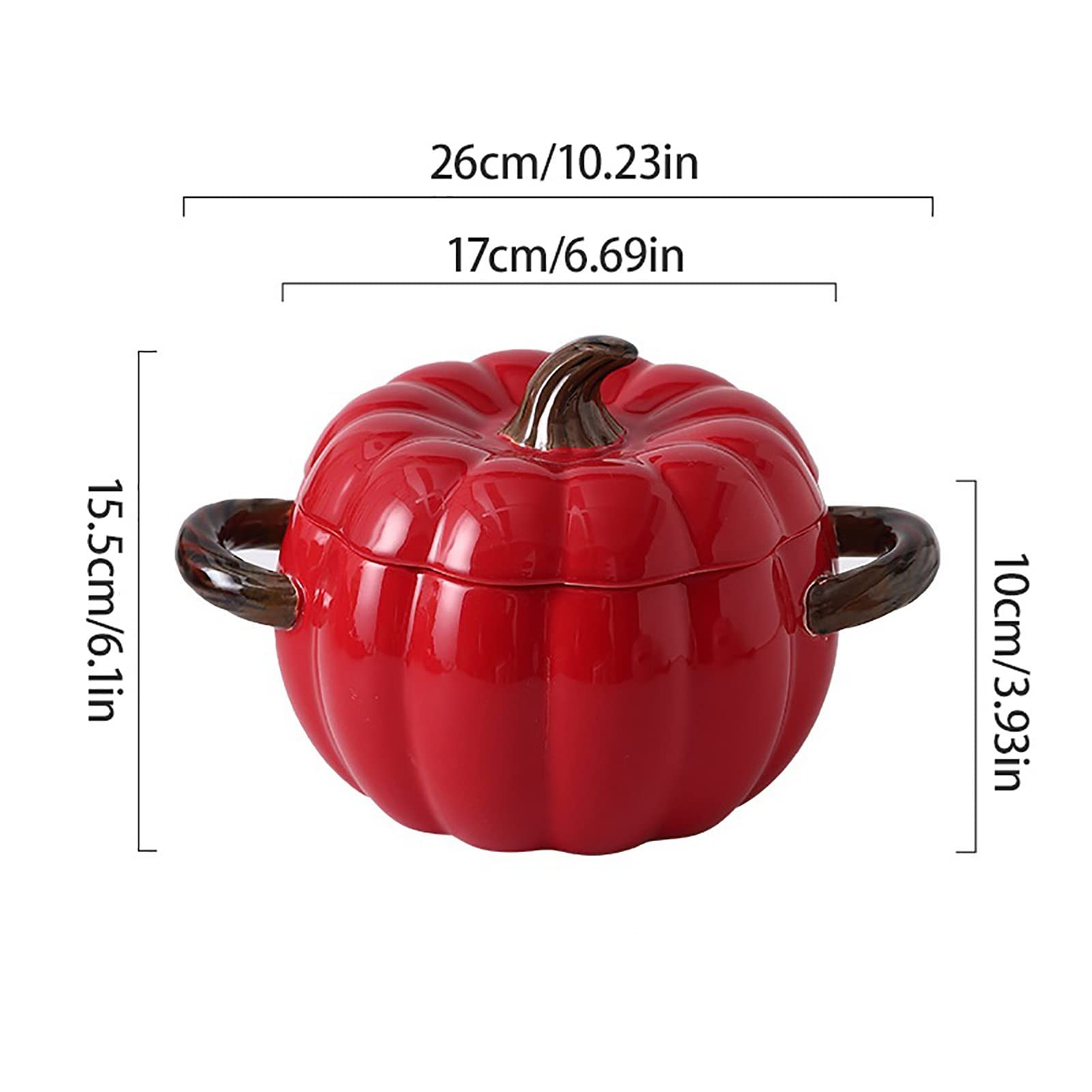 Ceramiczny Zapiekanka Dynia Szkliwo Dutch Oven Z Pokrywką Garnek Do Pieczenie Grill, Płyta Kuchenna, Duszenie, Wprowadzenie(Orange)