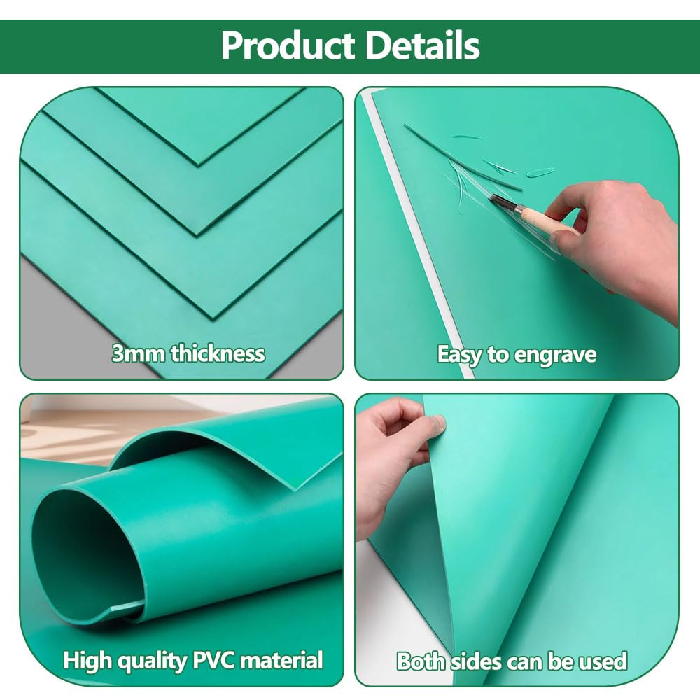 Plaque Caoutchouc Souple Linoléum A4 + A5 - Kit Gravure Avec 3 Couteaux Pour Tampons Et Impression