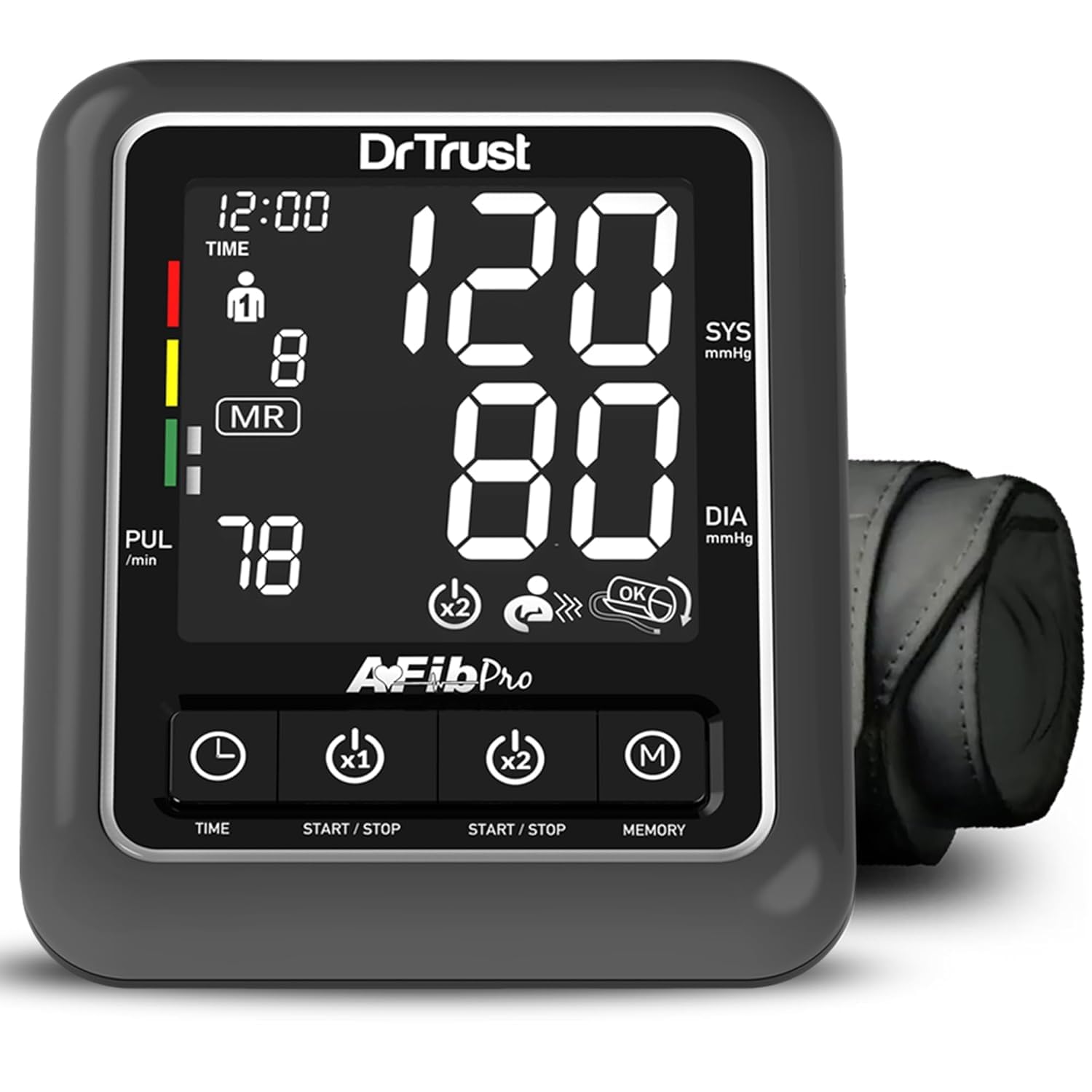 Dr Trust Atrial Fibrillation Automatic Dual Talking Digital BP Monitor Machine (Black)-104-image-44