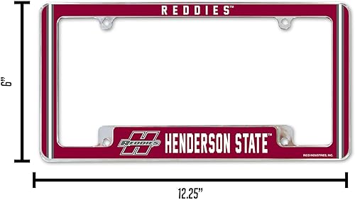 Miniatura 58 de Rico Industries Marco de matrícula estándar de la NCAA de 12 x 6 pulgadas, cromado para automóvil, camión, SUV (G-H-I-J-K escuelas)