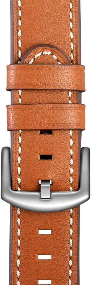 Exclusive Discount 80% Offer EloBeth 44mm Band Case Compatible with Apple Watch Band 44mm Series 6/5/4 & Apple Watch SE 44mm Bands, Genuine Leather Bands & Metal/PC Protective Case for iWatch Series 6/5/4/SE 44mm (Brown/Silver)