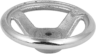 New Lon0167 4-inch Dia Featured 4 Spokes Iron reliable efficacy Round Hand Wheel Silver Tone for Milling Machine(id:c2c bb 2b 794)