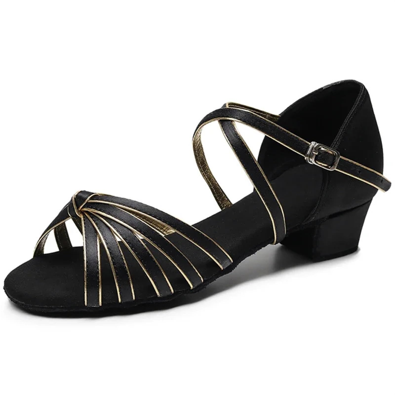 Chaussures de danse latine anti glisse a talon bas pour eviter les douleurs aux pieds