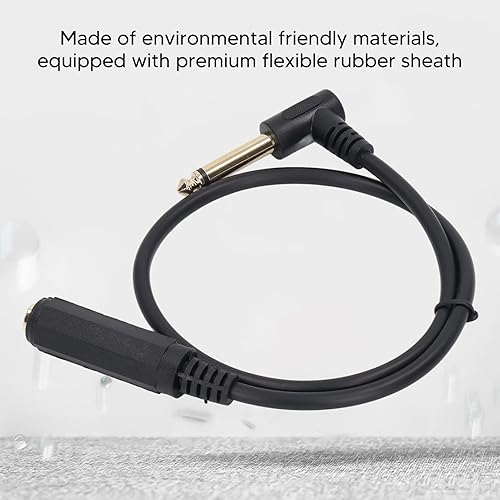 Miniatura 2 de Fydun Cable de sonido 1.6 ft mono ángulo recto 0.250 in macho a hembra Cable de extensión estéreo de alto rendimiento reemplazo para micrófono