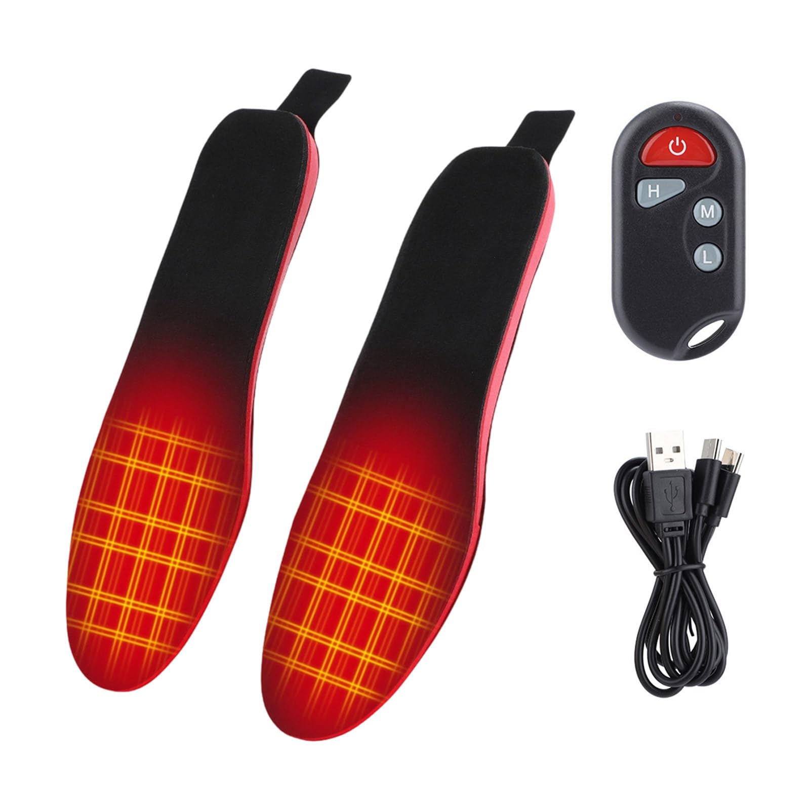 Semelles chauffantes électriques rechargeables USB, chauffe-pieds d ' hiver, lavables et découpables, coussinets de chaussures chauffants électriques pour hommes et femmes