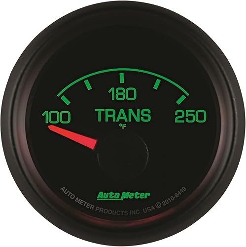 Auto Meter 8449 Factory Match 2-1/16" 100-250 grados Fahrenheit Medidor de temperatura de transmisión para Ford Racing