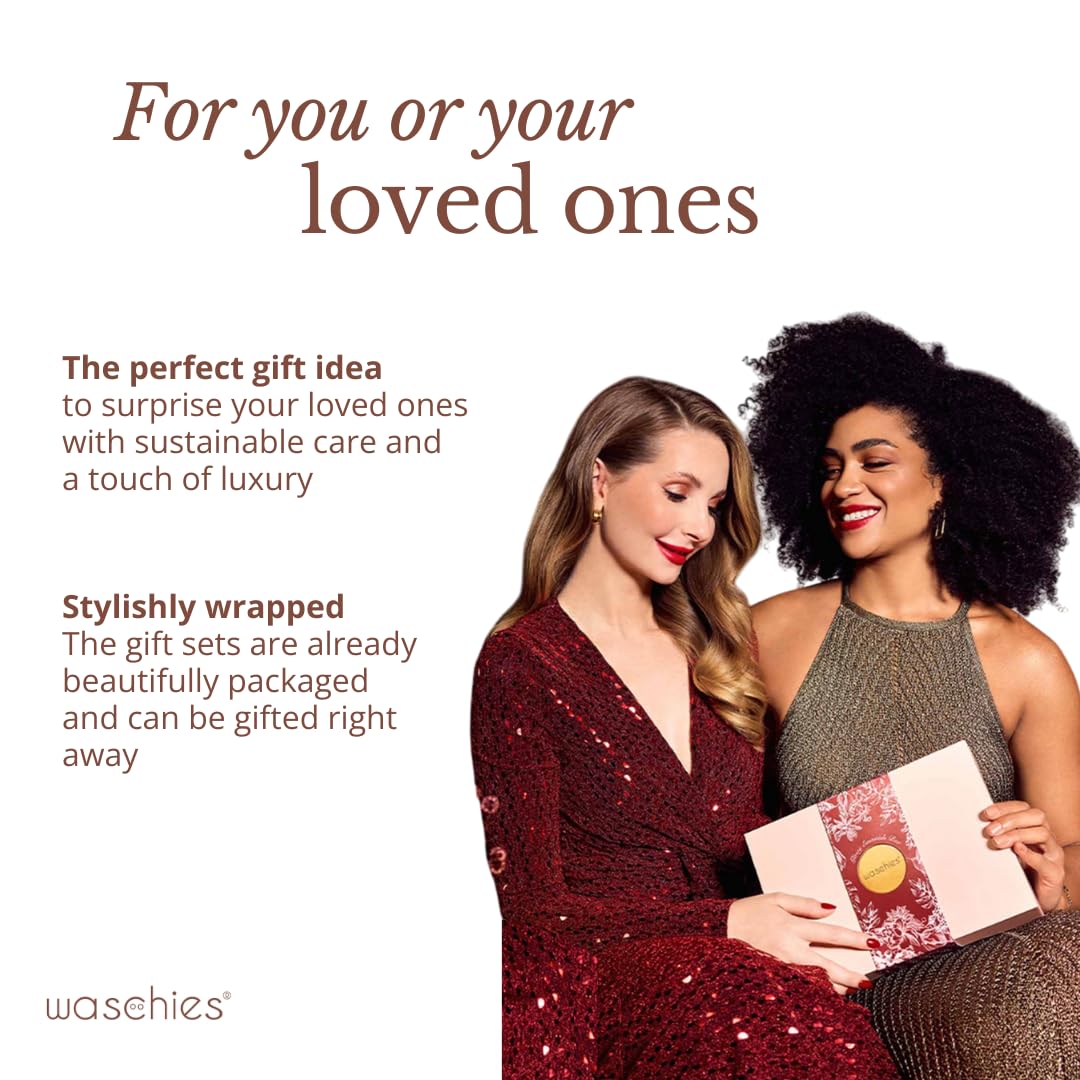 Waschies Deluxe Beauty Gift Box, Includes Reusable Makeup Remover, Exfoliating & Toner Pads, Hair Towel - Image 3