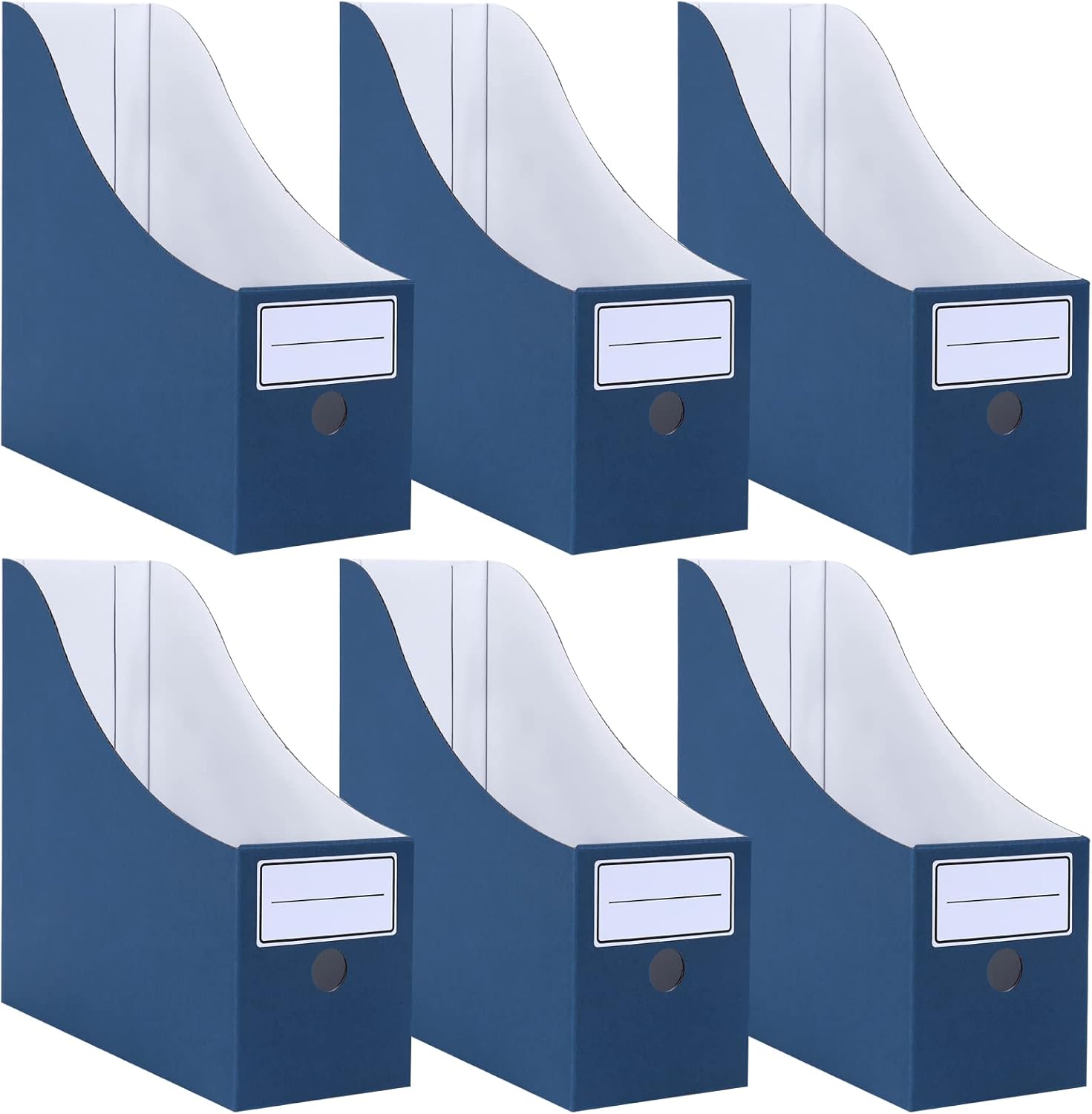 Hotyin 6 Pack Magazine File Holders, Cardboard Magazine Holder with Labels, Recyclable Magazine ...