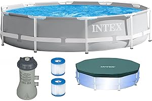 10ft by 30inch Sturdy Above Ground Inflatable Swimming Pool with Filter Pump