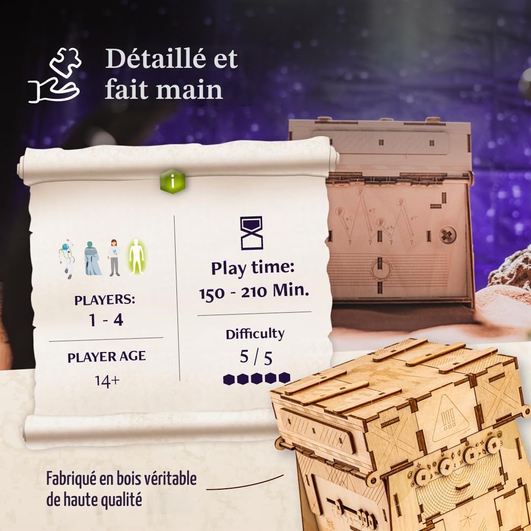INSCAPE Cosmic Artifact - Cluebox - Niveau 5 très difficile - Boîte de puzzle en bois - Jeu de puzzle - Escape Room - Jeu de puzzle pour adultes - Puzzle en bois 3D - Jeux de réflexion