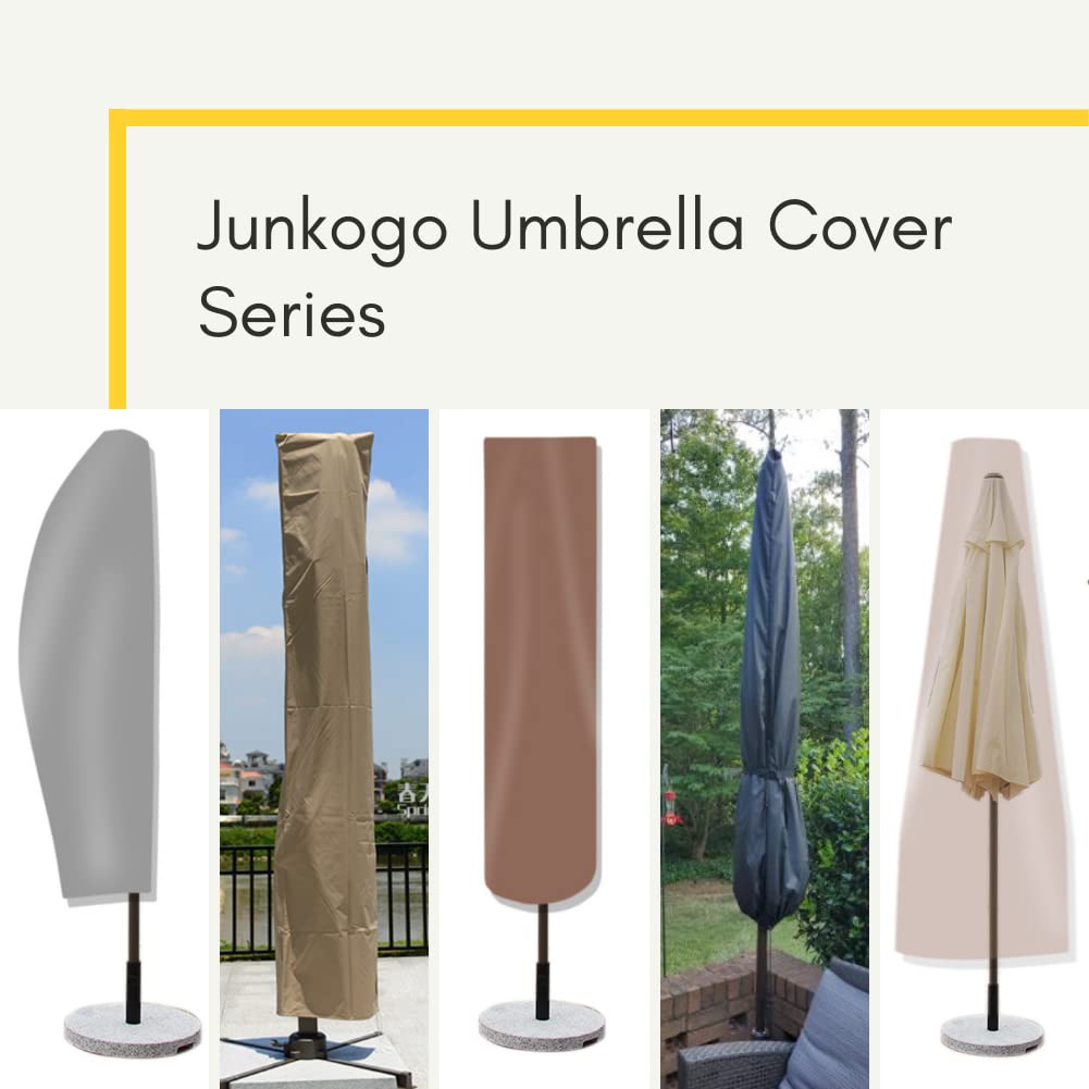 JUNKOGO Patio Umbrella Cover for 9-14FT Market & 15FT Double-Sided Umbrella