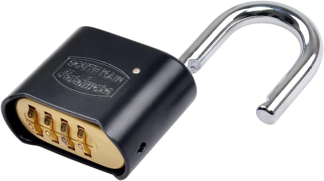 South Main Hardware Resettable Die-Cast Padlock, Black, 1-Pack