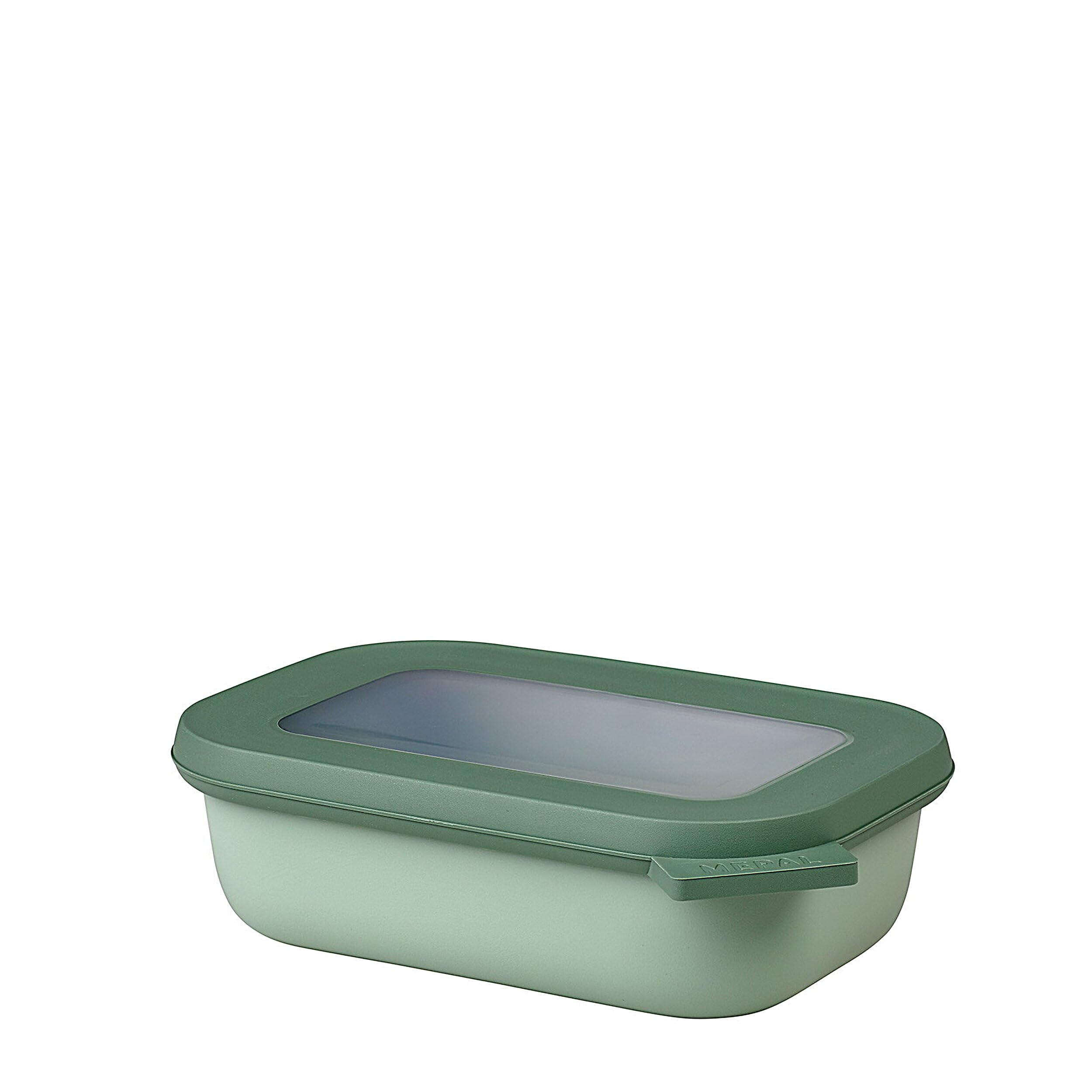 Mepal Multi Bowl Cirqula Rectangular - Mikrowellen Geschir - Geeignet als Luftdichte Aufbewahrungsbox für den Kühlschrank, Mikrowellengeschirr & als Frischhaltedosen - 500 ml - Nordic sage