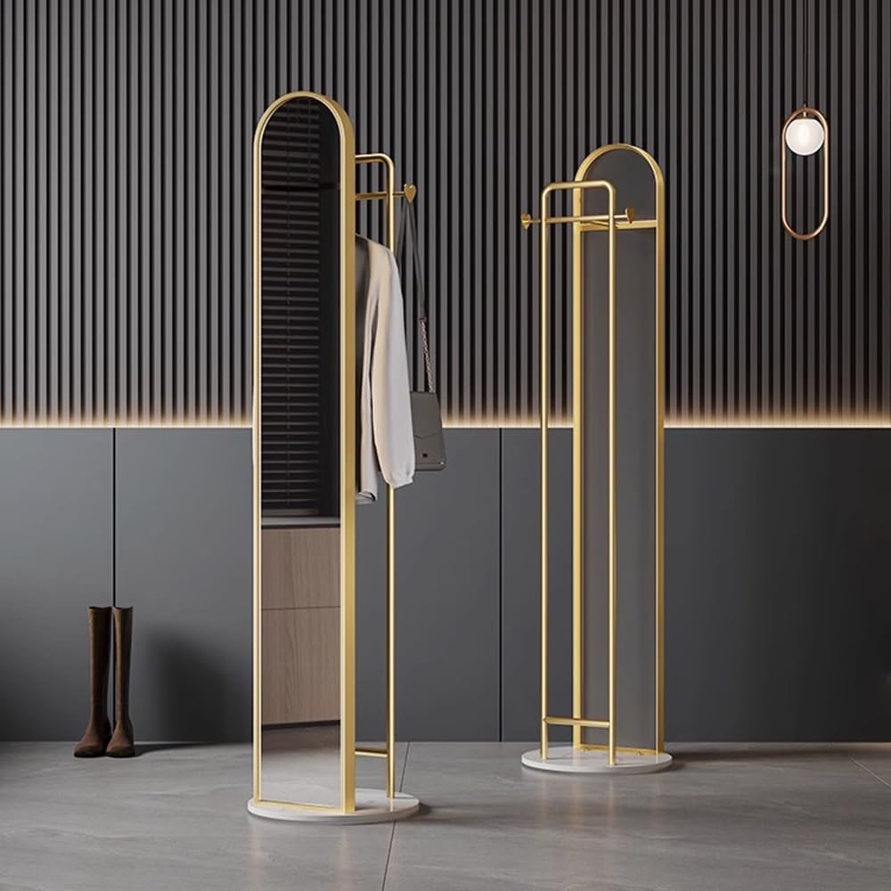 Miroir Pleine Longueur Cintre à vêtements sur Pied avec Miroir, Porte-Manteau, Cintre Simple intégré au, de Dressing Complet for la Chambre Coucher for Suspendre Les