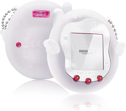 Kuitmor Cute Ethereal Case Compatible with Tamagotchi Uni, Semi-Transparent Frosted Silicone Cover, Cute Protective Skin with Stickers and Beaded Chain Accessories