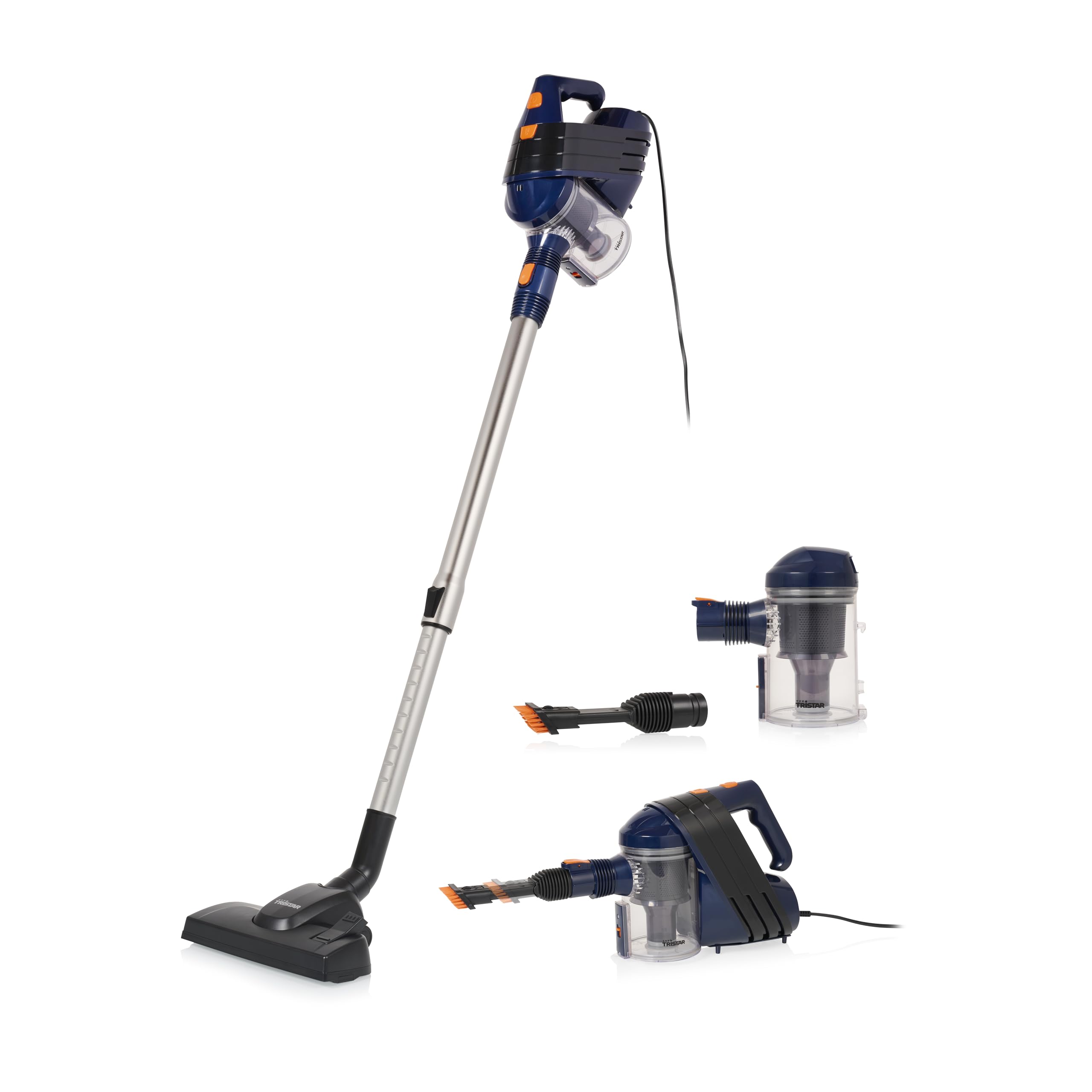 Tristar Aspirador de Varilla con Cable - función 2 en 1 - Principio multiciclón - Varilla telescópica - Accesorio Cepillo - sin Bolsa - SZ-2318