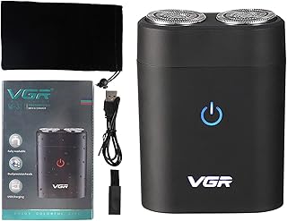 Mini barbeador de barba VGR barbeador elétrico USB recarregável portátil impermeável aparador de barba ferramenta de barbear para homens para uso diário e em viagens barbeador,Barbeador elétrico,barbeador elétrico,barbeador de barba,Aparador de barba Dark green