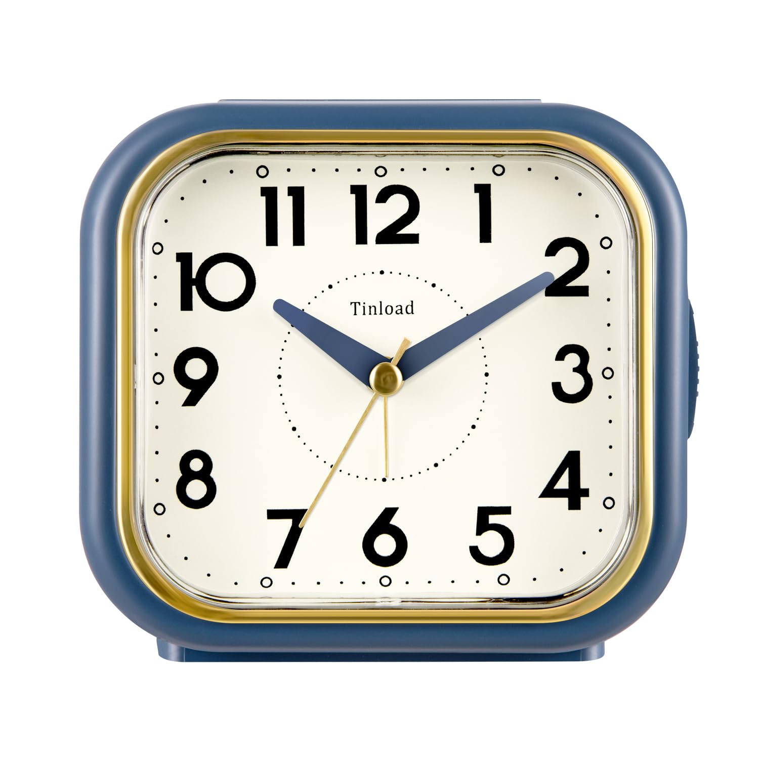 Photo 1 of Tinload 4.3" Vintage Retro Analog Alarm Clock, Super Silent Non Ticking Clock with Manual Light, Snooze, Battery Operated, Simply Design, for Living Room, Bedroom, Bedside, Desk(Blue-V2)
